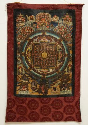 Een 'mandala' thangka, Tibet of Nepal, 19/20e eeuw