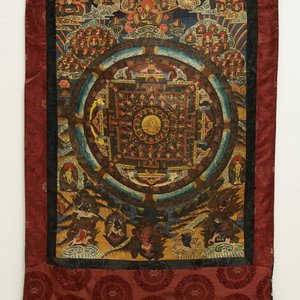 Een 'mandala' thangka, Tibet of Nepal, 19/20e eeuw — foto 1