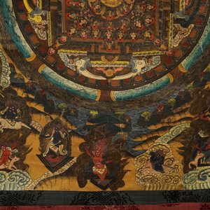 Een 'mandala' thangka, Tibet of Nepal, 19/20e eeuw — foto 4