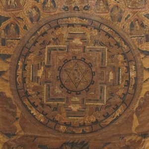 Een 'mandala' thangka, Tibet of Nepal, 19/20e eeuw — foto 2