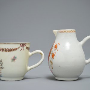 Een melkkan, een kop en een schotel in Chinees famille rose export porselein, Qianlong — foto 4