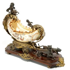 Een met brons gemonteerde Satsuma-stijl kom met putti, Fischer, Boedapest, 19e eeuw — foto 1
