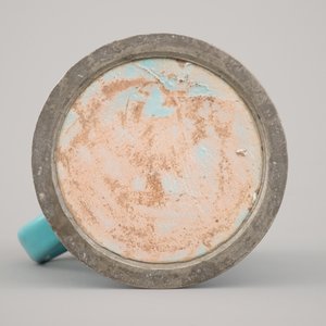 Een monochroom turquoise bierpul met tinnen deksel, 18e, Bunzlau (?) — foto 9