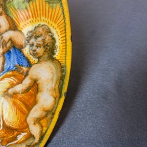 Een mythologische schotel in Italiaanse majolica met 'Latona en de kikkers', Urbino, 16e eeuw — foto 5