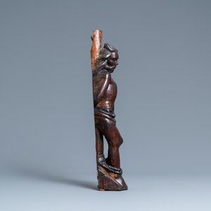 Een notenhouten figuur van Christus bij de zuil, Rijnvallei, Duitsland, 15e eeuw — foto 3