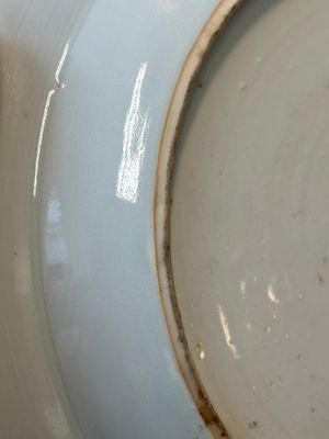 Een ongewoon in Nederland overgedecoreerd Chinees grisaille bord, Qianlong — foto 9