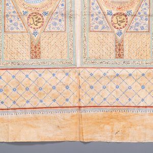 Een Ottomaans voor voorspoed beschilderd 'jama' hemd met Koranverzen in Naskh en Thuluth schrift, 18/19e eeuw — foto 7