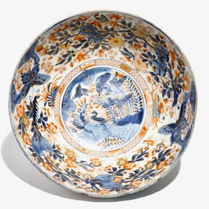 Een overgedecoreerde Chinese blauwwitte kraakporseleinen kom, Wanli — foto 5