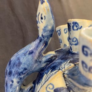 Een paar blauw-witte tulpenvazen in Delftse stijl, Samson, Frankrijk, 19e eeuw — foto 24