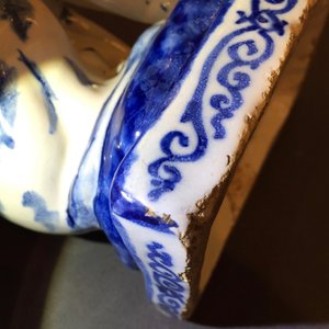 Een paar blauwwitte Delftse honden, 1e helft 18e eeuw — foto 10