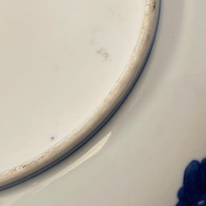 Een paar Chinese blauw-witte borden met kraanvogels, trigrammen en een draak, Guangxu merk en periode — foto 28