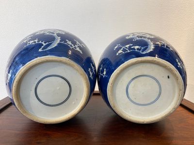 Een paar Chinese blauw-witte dekselpotten, 19e eeuw — foto 6