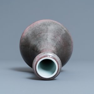 Een paar Chinese blauw-witte 'draken' borden en een monochrome koperrode vaas, Kangxi en later — foto 6