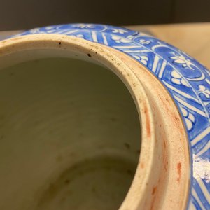 Een paar Chinese blauw-witte gemberpotten met floraal decor, Kangxi — foto 9