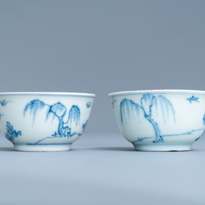 Een paar Chinese blauw-witte koppen en schotels, Ca Mau scheepswrak, Kangxi/Yongzheng — foto 5