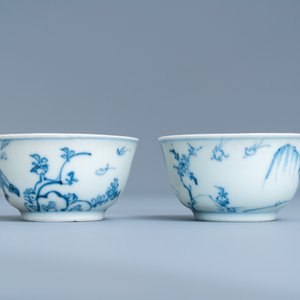 Een paar Chinese blauw-witte koppen en schotels, Ca Mau scheepswrak, Kangxi/Yongzheng — foto 6