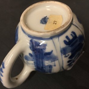 Een paar Chinese blauw-witte theepotjes met lange Lijzen, Kangxi — foto 5