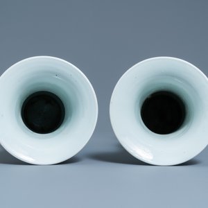 Een paar Chinese blauw-witte vazen, Guangxu — foto 5