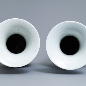 Een paar Chinese blauw-witte vazen met draken en karpers, 19e eeuw — foto 5