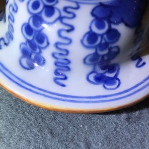 Een paar Chinese blauwwitte dekselvazen met druiventrossen, Kangxi — foto 20