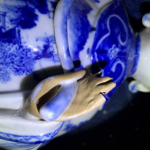 Een paar Chinese blauwwitte figuren, mog. voor de Vietnamese markt, 19e eeuw — foto 24