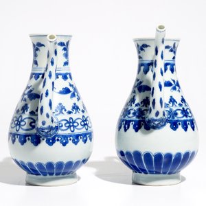 Een paar Chinese blauwwitte kannen, Transitie periode — foto 2