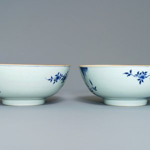 Een paar Chinese blauwwitte kommen, Yongzheng/Qianlong — foto 4