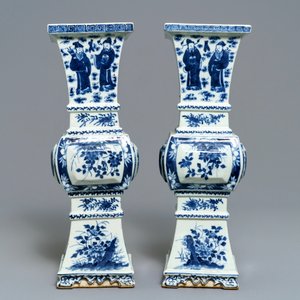 Een paar Chinese blauwwitte vazen, 19e eeuw — foto 2