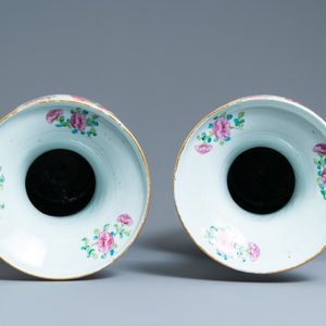 Een paar Chinese Canton famille rose 'Wu Shuang Pu' vazen, 19e eeuw — foto 5