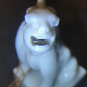 Een paar Chinese Dehua blanc de Chine zegels met leeuwen, reliëfmerk, Kangxi — foto 22