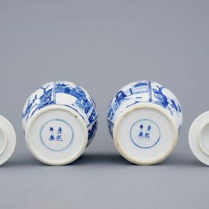 Een paar Chinese dekselvazen met lange Lijzen, 19e eeuw — foto 6