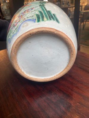 Een paar Chinese famille rose 'Acht Onsterfelijken' gemberpotten omgevormd tot lampen, 19e eeuw — foto 5