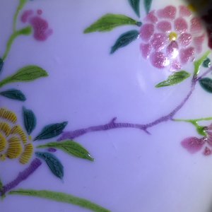 Een paar Chinese famille rose schotels met floraal decor, Yongzheng merk en periode — foto 4