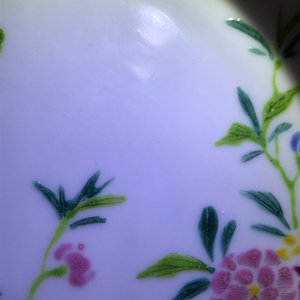 Een paar Chinese famille rose schotels met floraal decor, Yongzheng merk en periode — foto 5