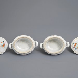 Een paar Chinese famille rose terrines op schotels voor de Nederlandse markt, wapen van Nauta Beuckens en Swalue, Qianlong — foto 9