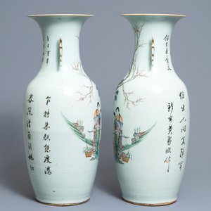 Een paar Chinese famille rose vazen, 19/20e eeuw — foto 4