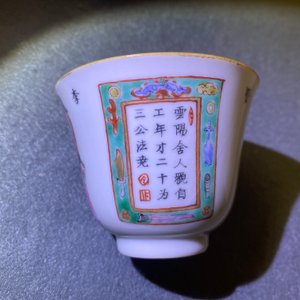 Een paar Chinese famille rose 'Wu Shuang Pu' koppen en schotels, 19e eeuw — foto 35