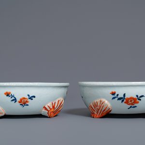 Een paar Chinese famille verte bassins, Kangxi — foto 4