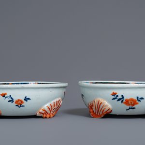 Een paar Chinese famille verte bassins, Kangxi — foto 6