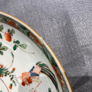 Een paar Chinese famille verte schotels, Kangxi — foto 14