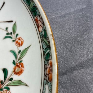 Een paar Chinese famille verte schotels, Kangxi — foto 10