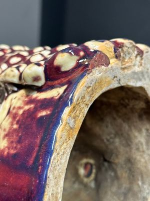 Een paar Chinese flambé geglazuurde modellen van pauwen op houten sokkels, 19e eeuw — foto 17