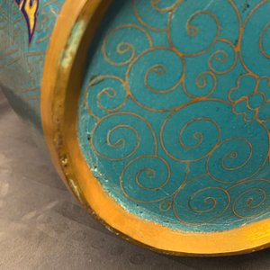 Een paar Chinese flesvormige cloisonné vazen met draken, 19e eeuw — foto 53