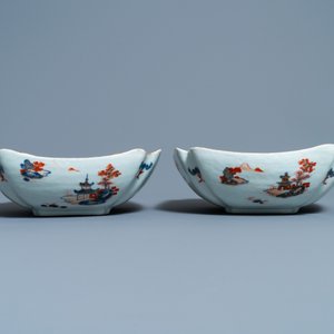Een paar Chinese Imari-stijl kommen, Qianlong — foto 2