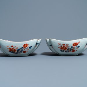 Een paar Chinese Imari-stijl kommen, Qianlong — foto 5