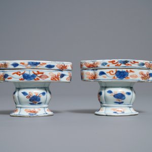 Een paar Chinese Imari-stijl specerijdozen met deksels, Kangxi — foto 2