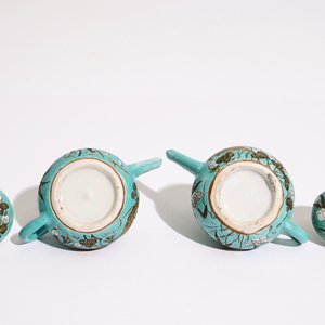 Een paar Chinese miniatuur theepotten en deksel in Dayazhai stijl, 19e eeuw — foto 7