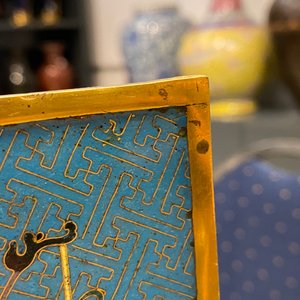 Een paar Chinese rechthoekige cloisonné plaquettes, Qianlong/Jiaqing — foto 15