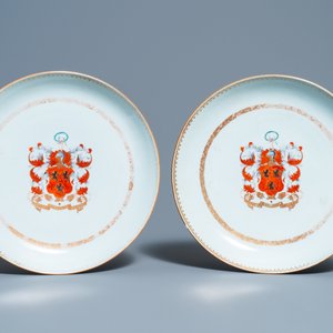 Een paar Chinese schotels met het wapen van Ross of Balnagowan voor de Schotse markt, Qianlong — foto 2