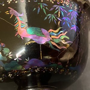 Een paar Chinese stem cups in lac burgauté, Kangxi — foto 22